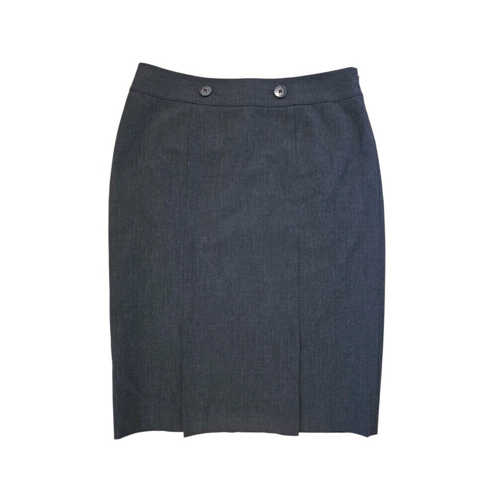Caslon Women Gray Self-Design Cotton Blend Back Zipper A-Line Short Skirt Size 6